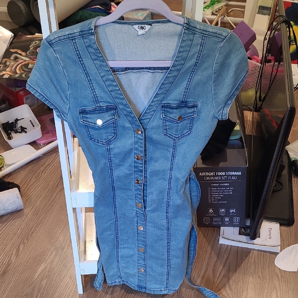 Denim Button-Up Top